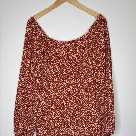 Lush cinnamon floral peasant mini dress size medium - Picture 7 of 10